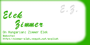 elek zimmer business card